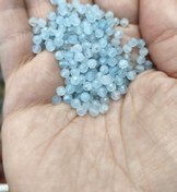 تصویر مهره سنگ آکوامارین تراش جواهری سایز۴اصل طبیعی سوراخ دار 