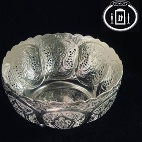 تصویر پسته خوری نقره قلم گل و مرغ ممتاز عیار ۸۴ استاندارد ایران Silver bowl 84% purity