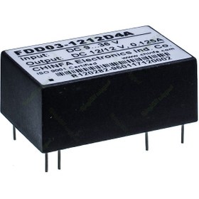 تصویر مبدل ولتاژ چینفا 125 میلی آمپر CHINFA FDD03-1212D4A DC/DC IN:9-36V OUT:12/12V 