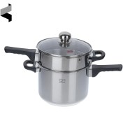 تصویر زودپز دوقلو پارس استیل ظرفیت ۳ لیتر و ۶ لیتر با درب پیرکس 