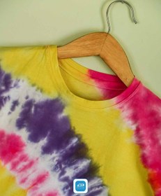 تصویر تیشرت تای دای (شیبوری) دخترانه اشعه آفتاب Sunray tie dye shirt