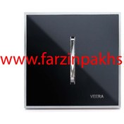 تصویر کلید و پریز ویرا مدل شهاب استیل مشکی Veera Switch And Sockets Shahab Steel Black