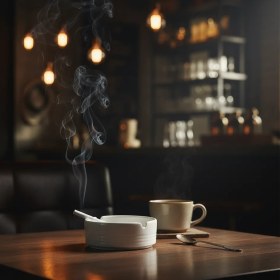 تصویر زیر سیگاری هتلی سفید 