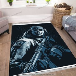 تصویر فرش چاپی طرح گوست خفن برای اتاق گیمینگ FM-1028 