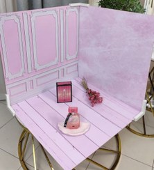 تصویر بکدراپ سه نبش همراه 3 عدد نبشی اتصال backdrop