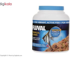 تصویر غذای ماهی گیاهخوار فلوال مدل بزرگ مقدار 125 گرم fluval tropical flakes