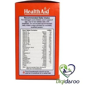 تصویر قرص تین ویتال هلث اید | ۳۰ عدد | مولتی ویتامین مخصوص کودکان و نوجوانان ا Health Aid Teenvital - 30 Tabs Health Aid Teenvital - 30 Tabs