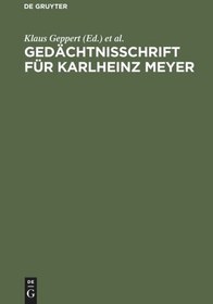 تصویر دانلود کتاب Gedächtnisschrift für Karlheinz Meyer Reprint 2019 