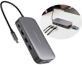 تصویر هاب تایپ سی و حاظه اس‌اس‌دی 256 گیگابایت پاورولوژی Powerology 256GB USB-C Hub & SSD Drive All-in-one 