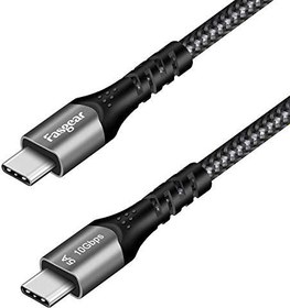 تصویر Fasgear USB C to Type C Cable, 1 Pack USB 3.1 Type C Gen 2 Fast Charge Cable, 100W 20V/5A Power Delivery, 10Gbps Data Transfer, 4K@60Hz Video Output, Compatible for Type-C Device (1.6ft, Black) 