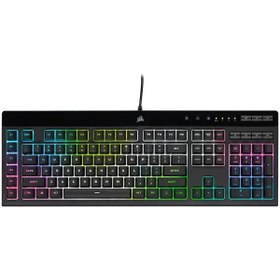 تصویر کیبورد گیمینگ کورسیر K55 RGB PRO ا Corsair K55 RGB Membrane Gaming Keyboard (6 Programmable Macro Keys, 3-Zone RGB Backlighting, Multimedia Controls, UK Layout) - Black Corsair K55 RGB Membrane Gaming Keyboard (6 Programmable Macro Keys, 3-Zone RGB Backlighting, Multimedia Controls, UK Layout) - Black