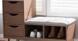 تصویر جاکفشی نیمکتی مدرن کشودار 