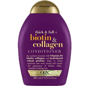 تصویر نرم کننده  بیوتین و کلاژن او جی ایکس OGX ا OGX thick & full biotin & collagen Conditioner 385 ml OGX thick & full biotin & collagen Conditioner 385 ml