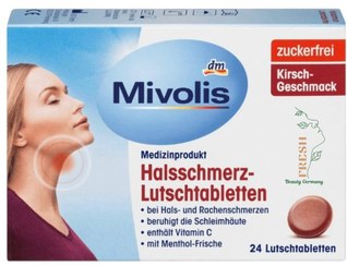 تصویر آبنبات تسکین دهنده گلو درد میولیس Mivolis 