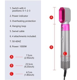 تصویر استایلر مو ۵ در ۱ پیپیسکی با سشوار، برس هوای داغ، صاف‌کننده مو با یون منفی، حجم‌دهنده و فرکننده مو با قابلیت پیچش هوای داغ برند eltrazone Pepisky Airwrap Styler 5 in 1 Hair Dryer Hot Air Brush Styler Negative ​Ion Hair Straightener Volumizer Hair Curler Hot Air Wrap