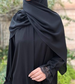 تصویر مانتو عبایی پاپیون سایز آزاد 