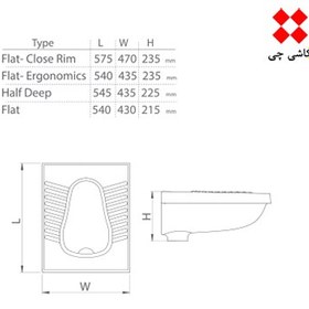 تصویر توالت زمینی تولیپ تخت (ریم بسته) درجه 2 