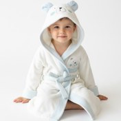 تصویر حوله تن پوش بچگانه عروسکی طرح bear سفید 