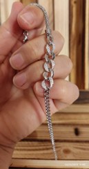 تصویر دستبند نقره زنانه طرح کارتیه، وارداتی Women's sterling silver bracelet in cartier