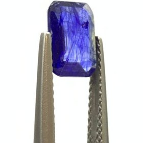 تصویر نگین یاقوت کبود اصل آفریقا تراش امرالد سایز 7*9 