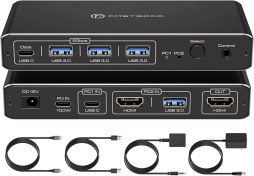 تصویر سوئیچ KVM داکینگ استیشن دو کامپیوتر CMSTEDCD SW526 CMSTEDCD SW526