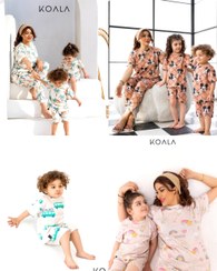 تصویر ست مادر و کودک کوالا طرح نخل و هاپو عینکی 