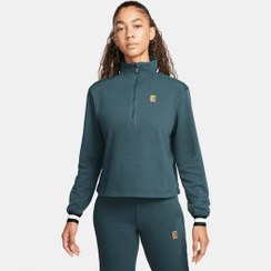 تصویر سویشرت تنیس زنانه نایک NikeCourt Dri-FIT Heritage- سبز 