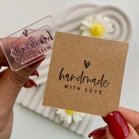 تصویر مهر ژلاتینی کد 651 ( handmade with love ) 