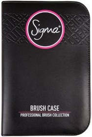 تصویر کیف نگهدارنده آرایش آرایشی Sigma Beauty. ۲۹ برس و زیپ را به طور ایمن نگه می‌دارد - سایه‌های مشکی و صورتی، بدون گلوتن، بدون لاکتوز، بدون ظلم و وگان 