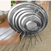 تصویر الک صافی استیل دسته دار قطر الک 12 سانت ارتفاع دسته13 سانت 