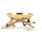 تصویر شاخه بلوط ظرف فلزی A3 نقره ای – ظرف طلایی 