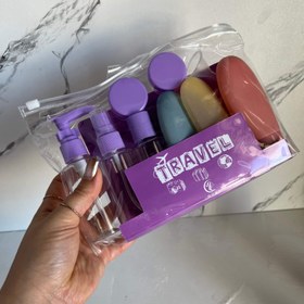 تصویر پک مسافرتی 9 تکه (۶ رنگ جذاب) - بنفش 9 in 1 travel bottle set WESUNCO