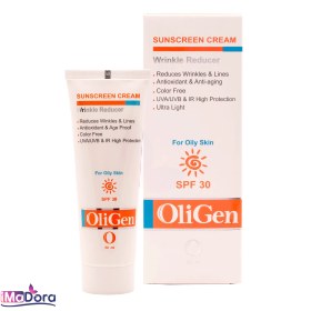 تصویر کرم ضد آفتاب الی ژن بی رنگ مناسب پوست چرب SPF30 OilGen sunscreen for oily skin SPF30 cream 50ml