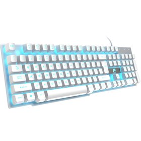 تصویر ست گیمینگ رایکو مدل T28 کد 2024-WHITE BLUE 