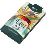 تصویر مداد رنگی آریا مدل آرتیست ۲۴ رنگ جعبه مقوایی 