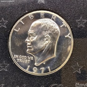 تصویر پکیج سکه بسیار کمیاب 1 دلار نقره لیبرتی1971 آمریکا 