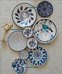 تصویر ست دیوار کوب آبی پرنده 