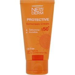 تصویر کرم ضد آفتاب بدون رنگ نئودرم SPF50 مدل Highly Protective محافظ UVA ،UVB، تنظیم ترشح چربی پوست، مناسب پوست چرب حجم 50 میلی‌لیتر Neuderm Highly Protective Sunscreen Cream SPF50 50ml