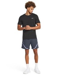 تصویر Under Armour تی شرت یقه دوچرخه مردان خاکستری 1376921 025 شبکه بدون درز SS 