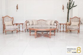 تصویر مبل ۷ نفره کلاسیک کینگ ترکیب با کاناپه ابزاری کد ۱ 