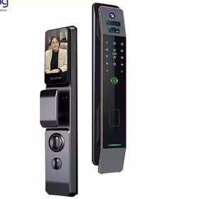 تصویر دستگیره هوشمند تشخیص چهره تویا قفل هوشمند بدنه زینک ضدخش tuya برند Smartlock با مکالمه تصویری از راه دور 