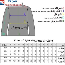 تصویر روپوش پزشکی زنانه خضرا کد 30100 