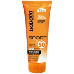 تصویر ضد آفتاب اسپورت SPORT مدل ضد آب SPF50 باباریا babaria حجم 75 میل SUNSCREEN CREAM SPORT SPF 50 babaria 75 ml