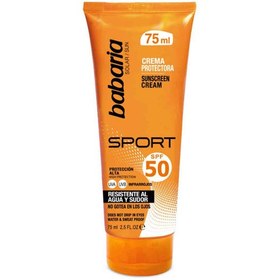 تصویر ضد آفتاب اسپورت SPORT مدل ضد آب SPF50 باباریا babaria حجم 75 میل SUNSCREEN CREAM SPORT SPF 50 babaria 75 ml