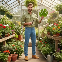 تصویر شلوار جین راسته مردانه رانگلر رنگ آبی روشن با نخ دوخت همرنگ مدل JR-ARH 