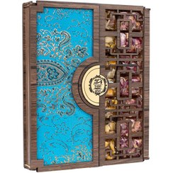 تصویر حلوا مسقطی لار در جعبه چوبی طرح ترمه 