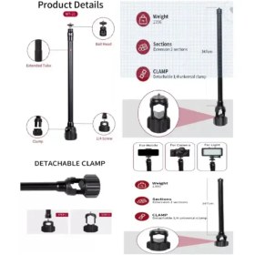 تصویر پایه نصب موبایل به میز Jmary MT21 – Mt49 Desktop Mobile Mount Stand 