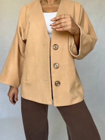 تصویر پالتو فوتر کاراملی Caramell Overcoat