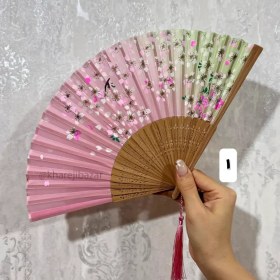 تصویر بادبزن چوب و پارچه 