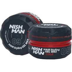 تصویر واکس مو نیشمن مشکی قرمز 09 مدل Nishman Hair Styling Gel Wax COLA حجم 150 میل 